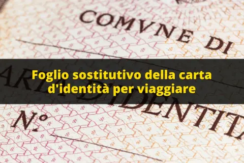 Foglio sostitutivo della carta d'identità per viaggiare, utile anche per un neonato.