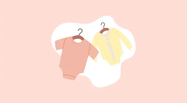 Due body per neonato, uno rosa e uno giallo, pronti per essere indossati. Guida su come vestire un neonato.