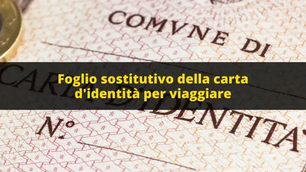 Foglio sostitutivo della carta d'identità per viaggiare, utile anche per un neonato.
